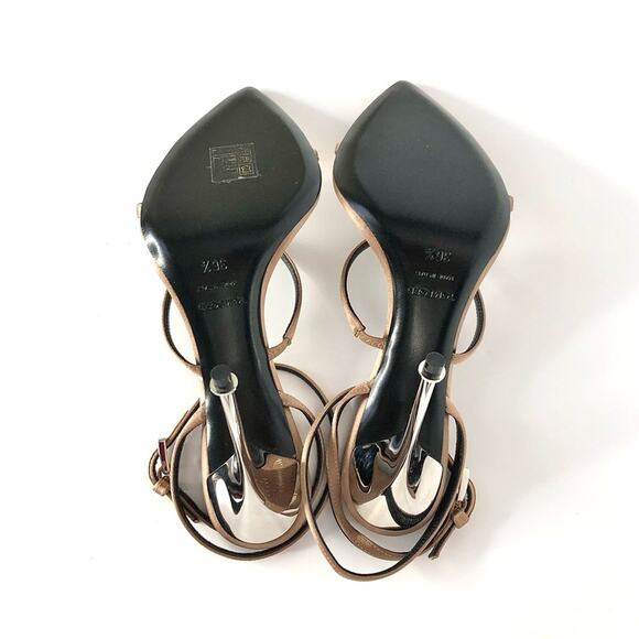 NIB Tom Ford Flesh Satin Strappy Pointed Toe High Heeled Sandals 36.5 - Picture 6 of 10